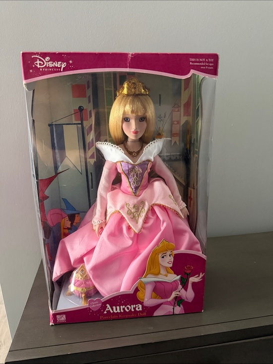 Disney Other - Disney Aurora Pink and Gold Porcelain Doll
